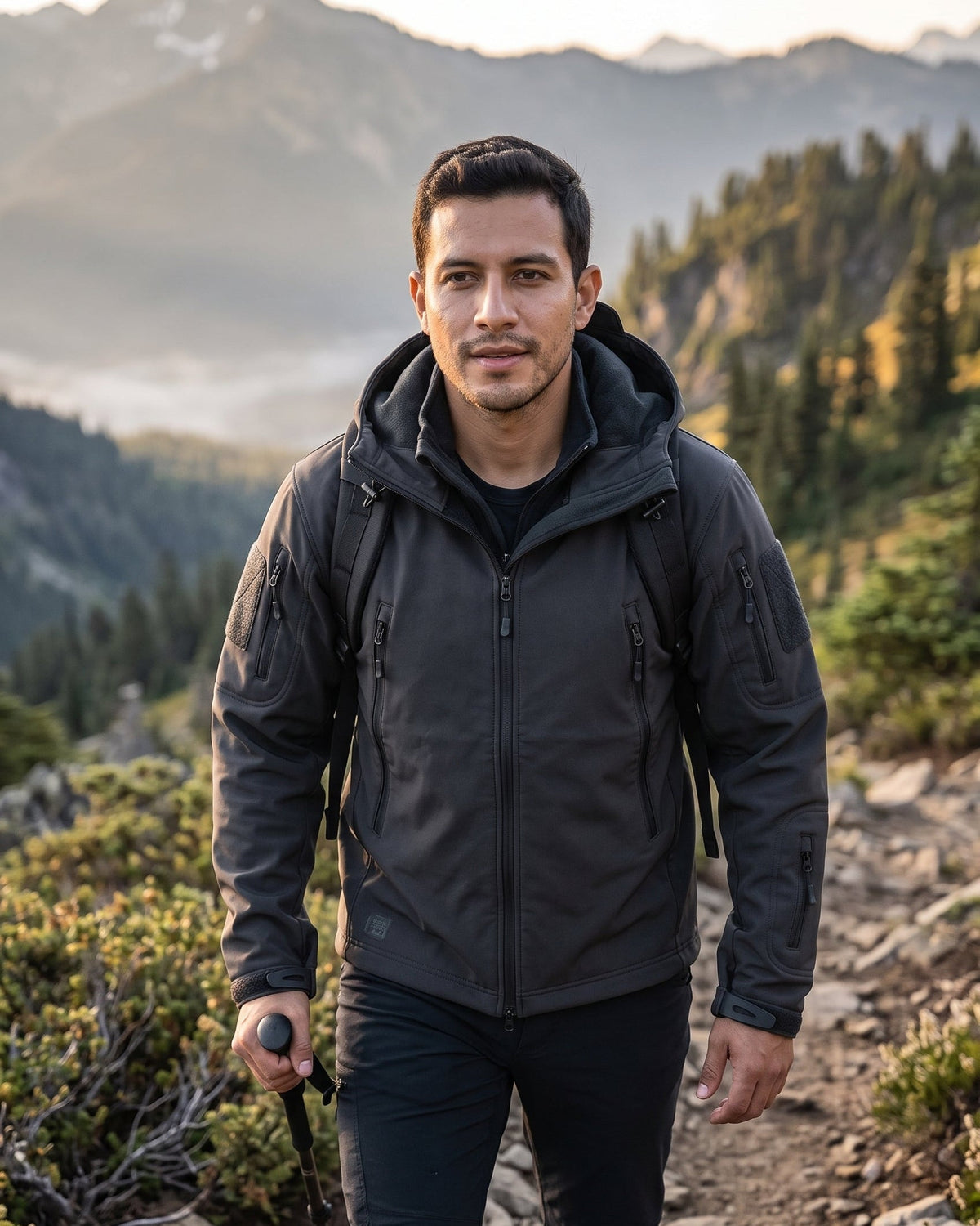 Chaqueta Polar Outdoor con Capucha
