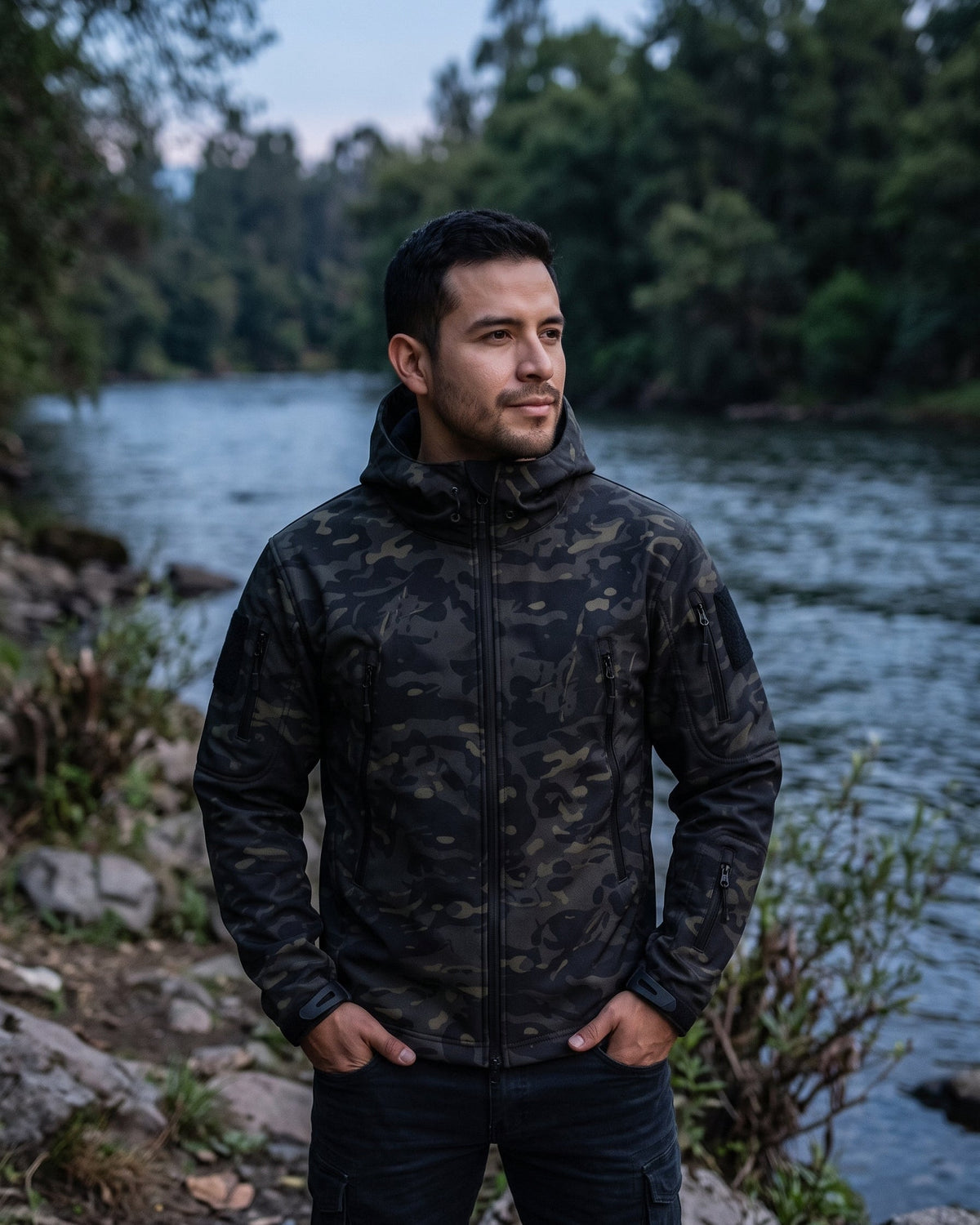 Chaqueta Polar Outdoor con Capucha